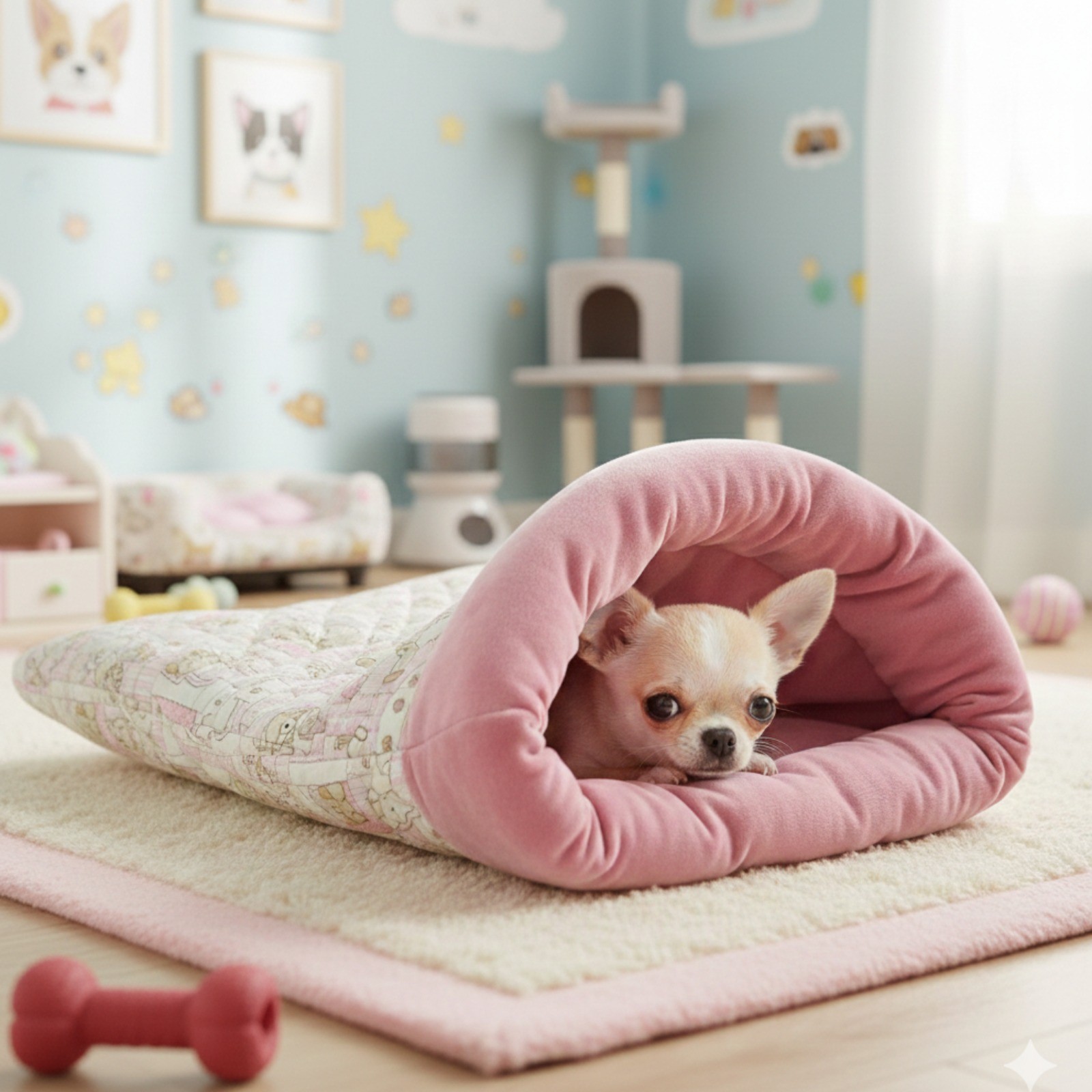Sacco Nanna in Cotone Trapuntato e Velluto per Cani